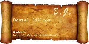 Dostal János névjegykártya